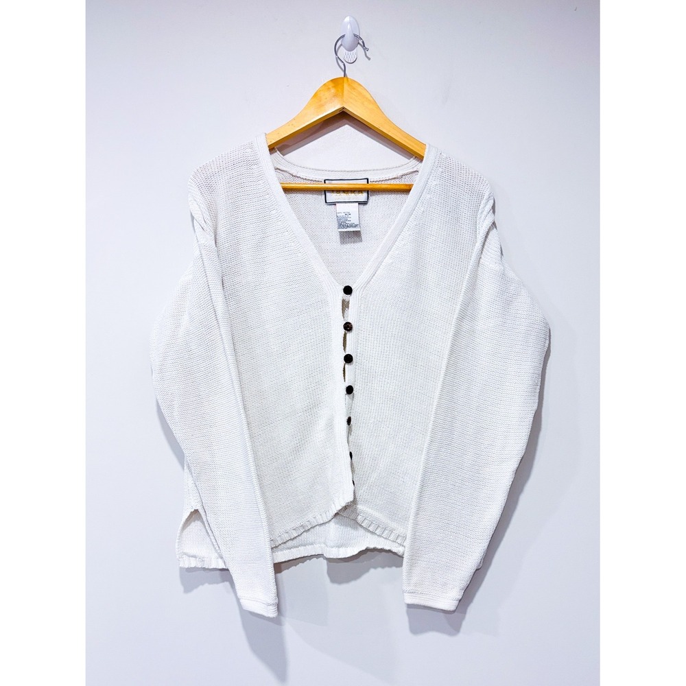 TAMRA White knit cardigan | Cotton Cozy Casual |‎ Medium